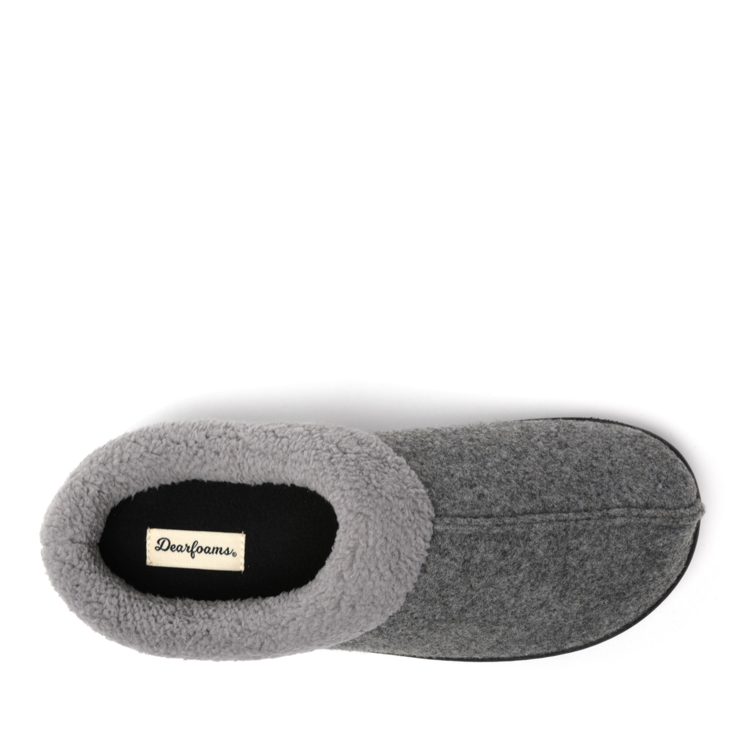 slide 4 of 4, Dearfoams Men's Dustin Felted Clog with Berber Collar Slippers, Grey, Size M, 1 ct