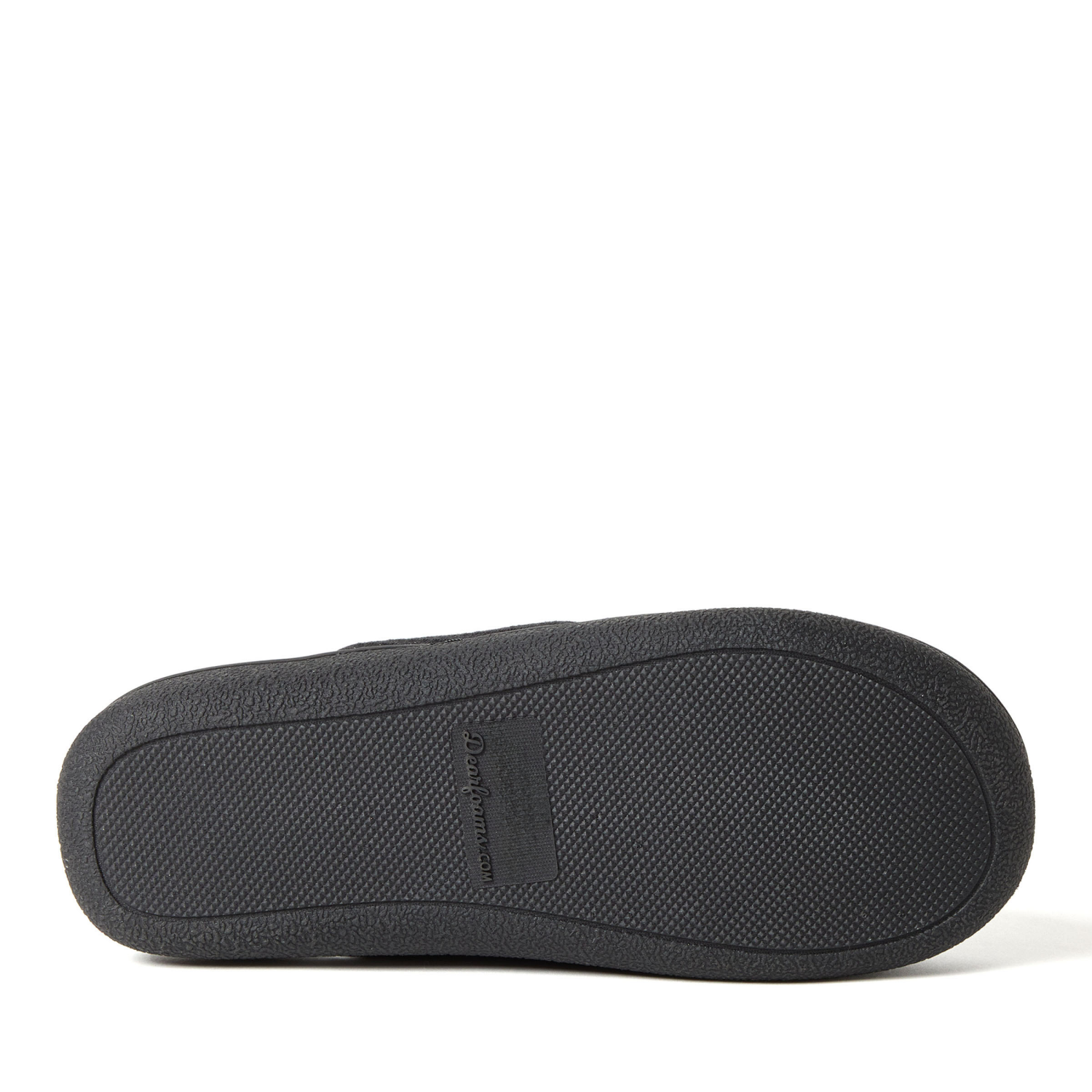 slide 3 of 6, Dearfoams Waffle Knit Scuff Slippers, Black, Size Small, 1 ct