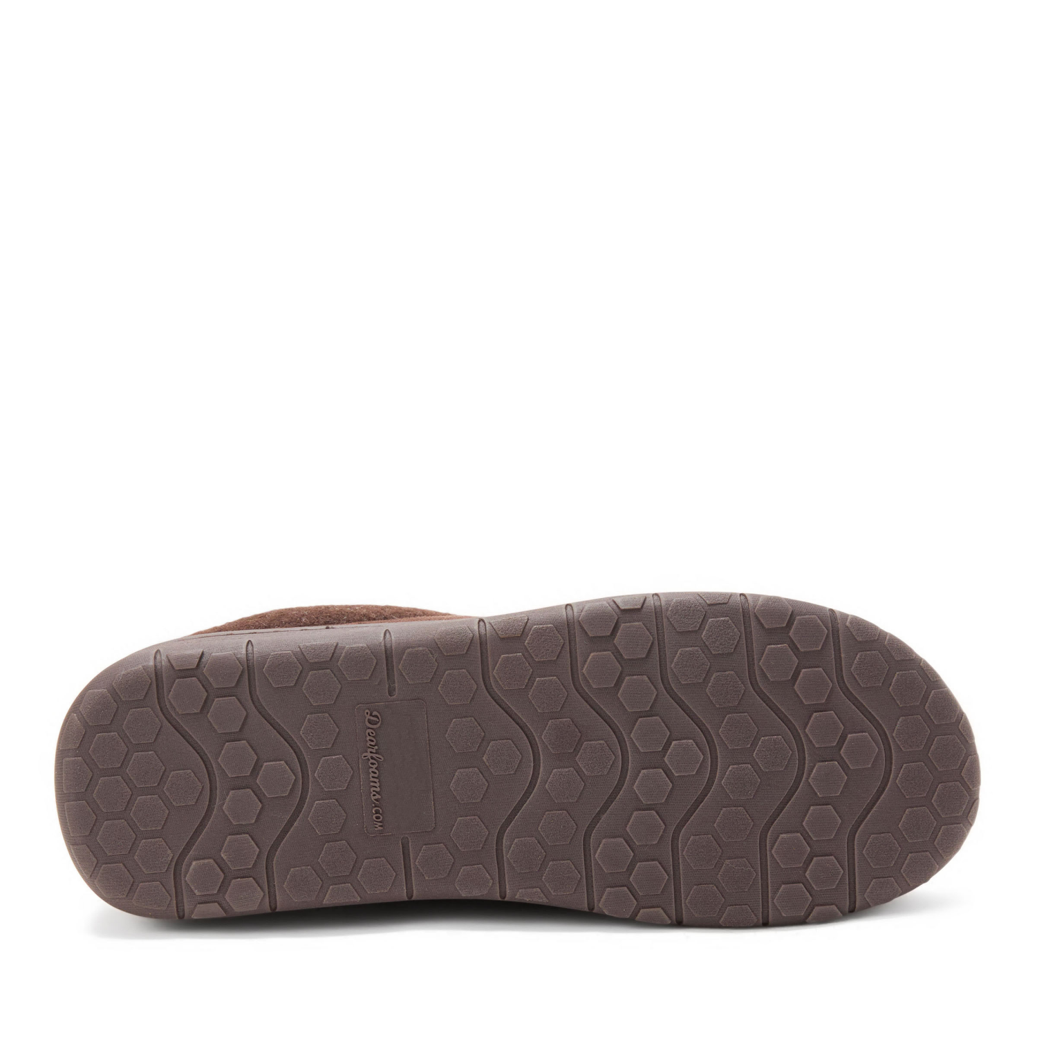 slide 3 of 6, Dearfoams Men's Canyon Felted and Microsuede Moc Toe Clog Slippers, Coffee, Size XL, XL