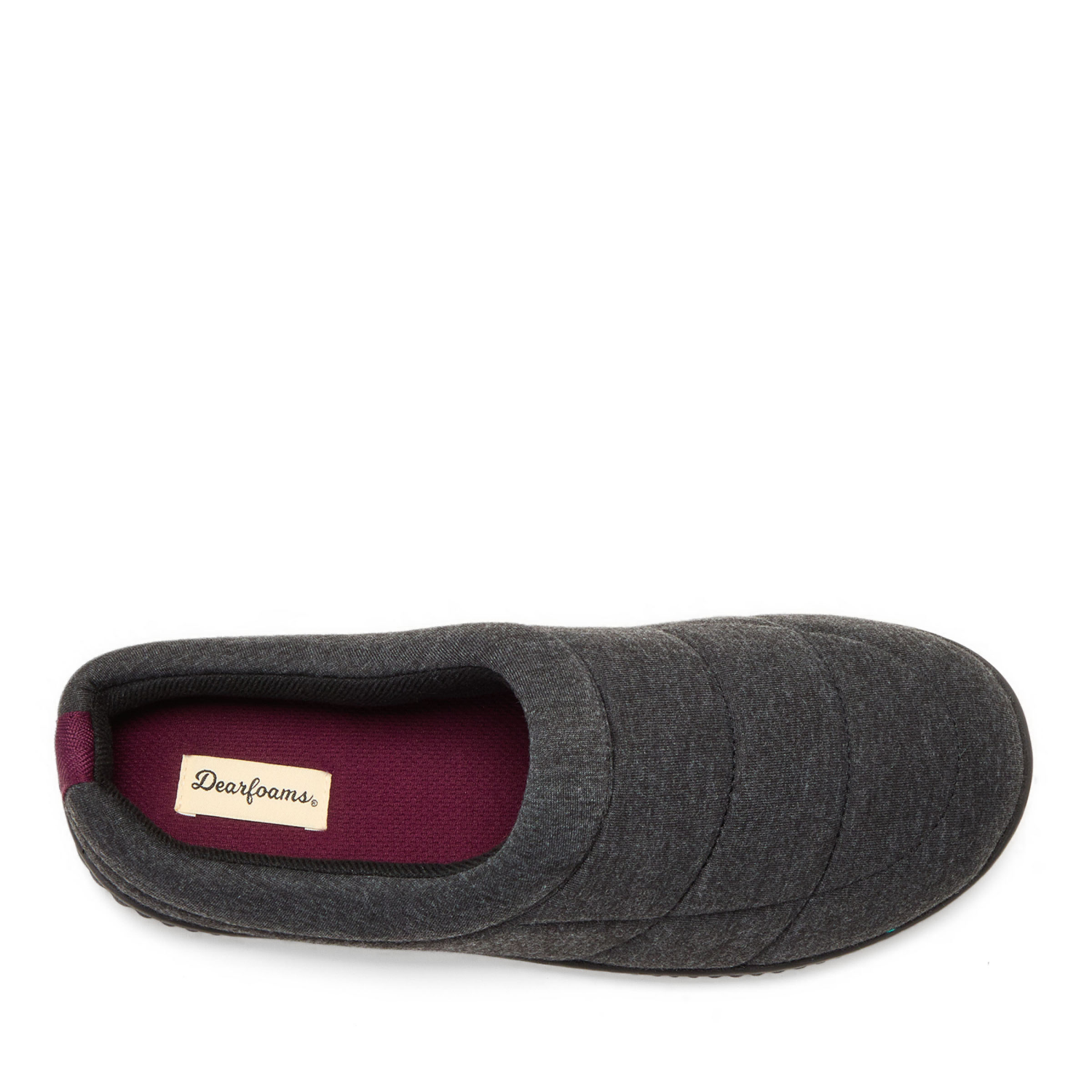 slide 6 of 6, Dearfoams Arlo Jersey Clog Slippers, Black, Size Small, 1 ct