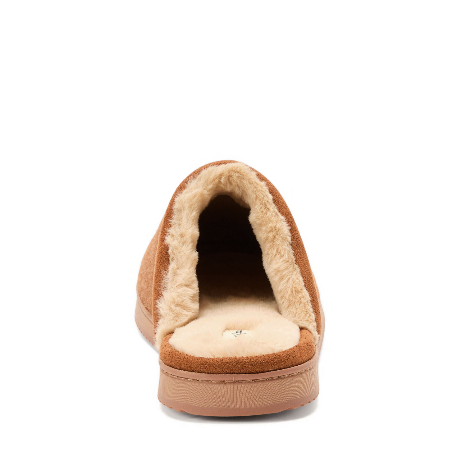 slide 2 of 6, Dearfoams Owen Mixed Material Scuff Slippers, Chestnut, Size Large, LG