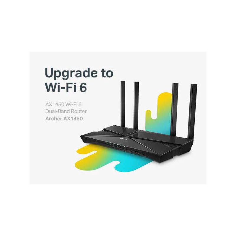 slide 7 of 11, TP-Link Archer AX1450 WiFi 6 Dual-Band Wireless Router: Gigabit Ethernet, WPA3 Security, 1 ct