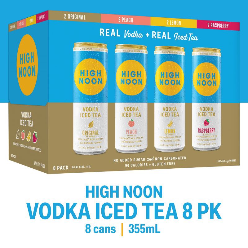 slide 2 of 7, High Noon Tea Variety Pack - 8pk/355ml Cans, 8 ct, 355 ml