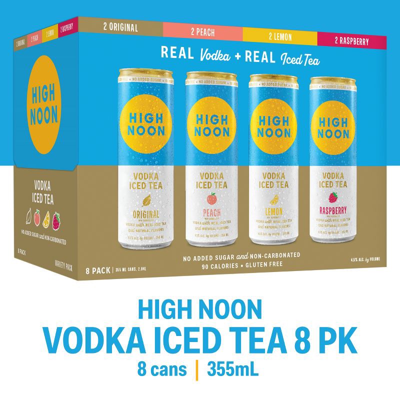 slide 3 of 7, High Noon Tea Variety Pack - 8pk/355ml Cans, 8 ct, 355 ml