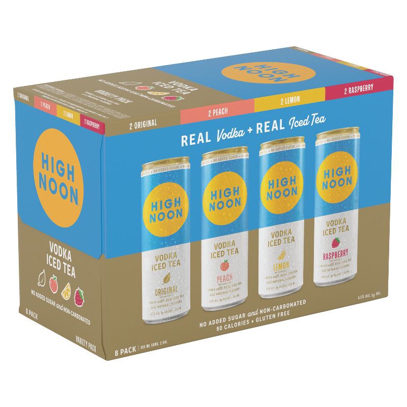 slide 1 of 7, High Noon Tea Variety Pack - 8pk/355ml Cans, 8 ct, 355 ml