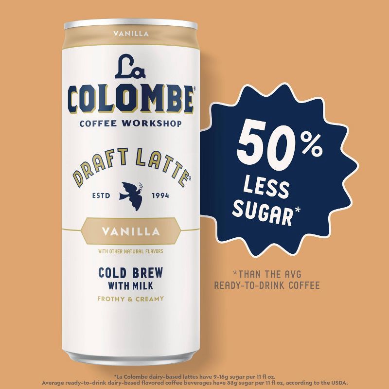 slide 4 of 12, La Colombe Vanilla Draft Latte - 11 fl oz Can, 11 fl oz
