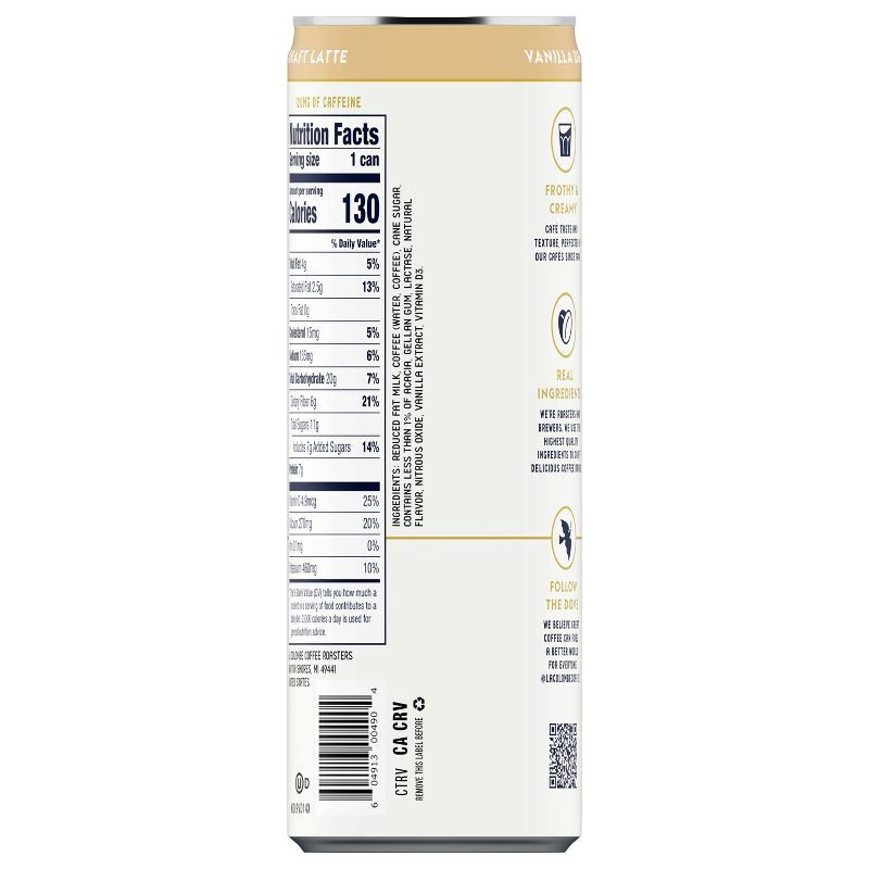 slide 10 of 12, La Colombe Vanilla Draft Latte - 11 fl oz Can, 11 fl oz