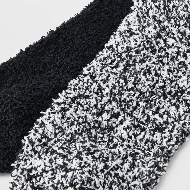 slide 3 of 3, Women's Marled 2pk Cozy Low Cut Socks - Auden™ Black 4-10: Knit, Lightweight, Tagless, Recycled Polyester, 2 ct