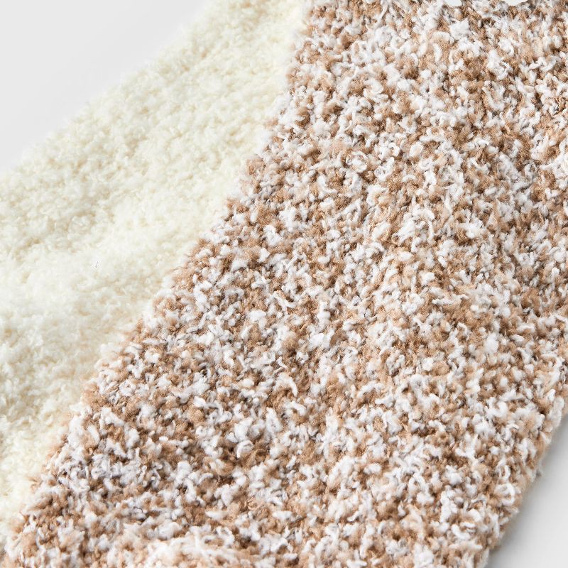 slide 3 of 3, Women's Marled 2pk Cozy Low Cut Socks - Auden™ Taupe/Ivory 4-10: Recycled Polyester, Spandex, Knit, Machine Washable, 2 ct