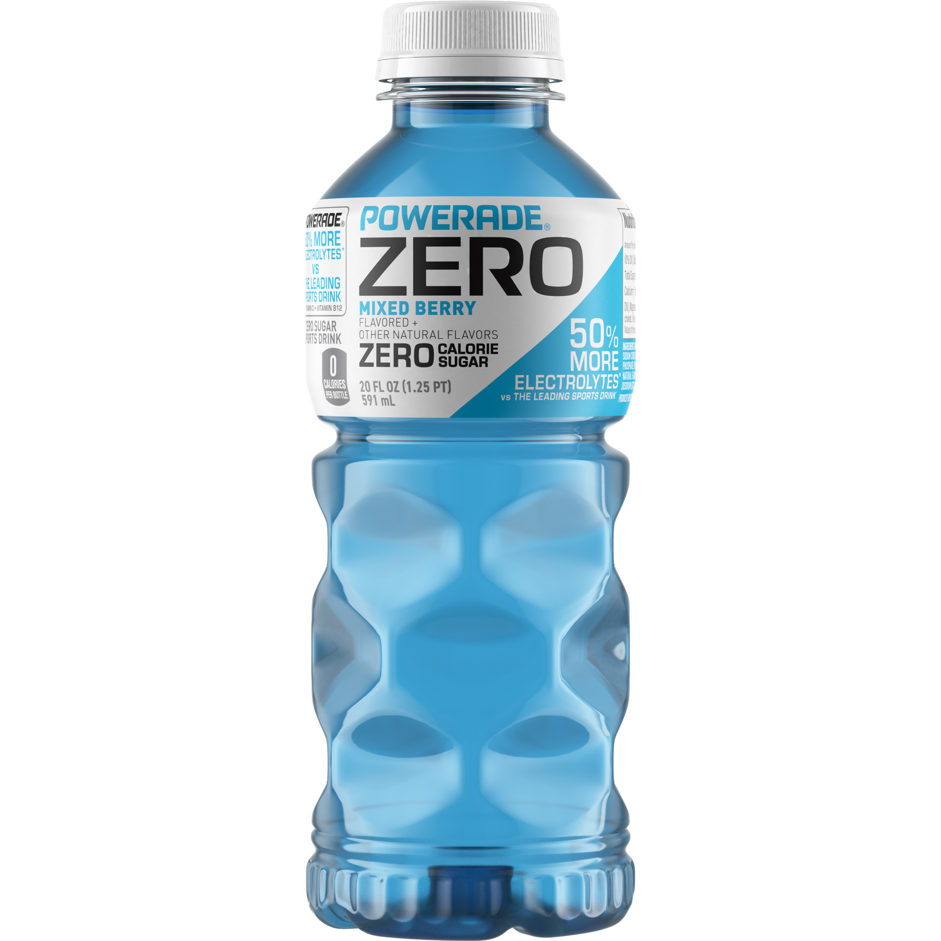 slide 1 of 4, POWERADE Zero Mixed Berry Blast, ION4 Electrolyte Enhanced Fruit Flavored Zero Sugar Zero Calorie Sports Drink w/ Vitamins B3, B6, and B12, Replenish Sodium, Calcium, Potassium, Magnesium, 20 fl oz, 20 fl oz