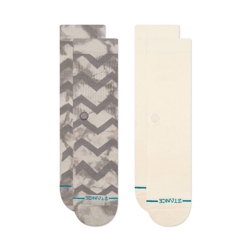 slide 2 of 7, STANCE Men's Quick Stop Tie-Dye Crew Socks 2pk - Gray 6-12, 2 ct