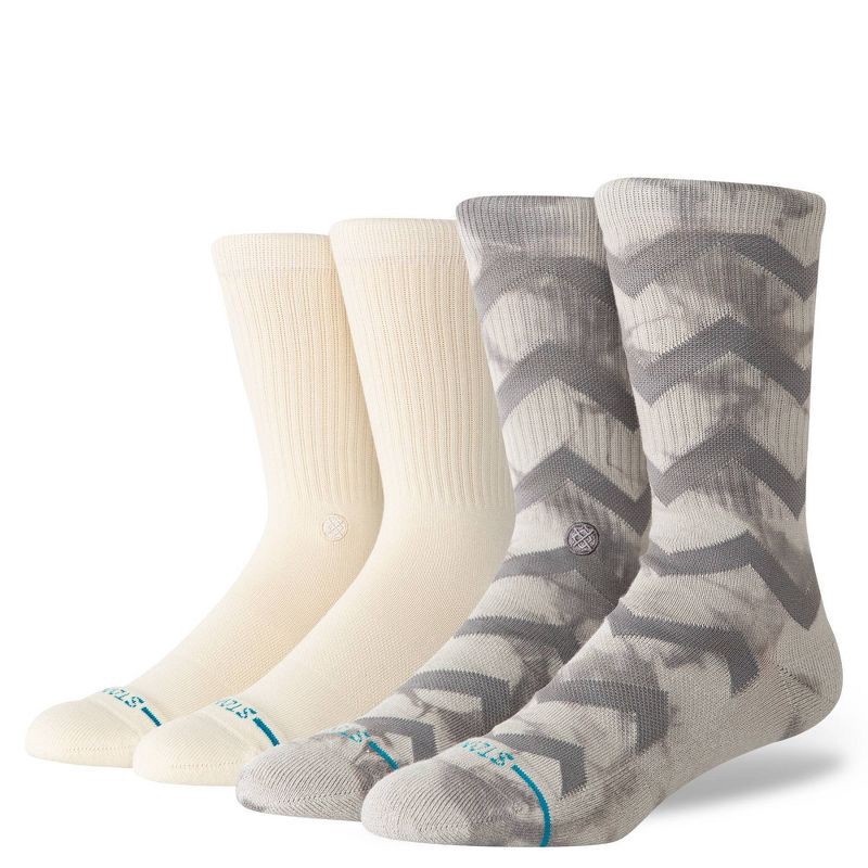 slide 1 of 7, STANCE Men's Quick Stop Tie-Dye Crew Socks 2pk - Gray 6-12, 2 ct