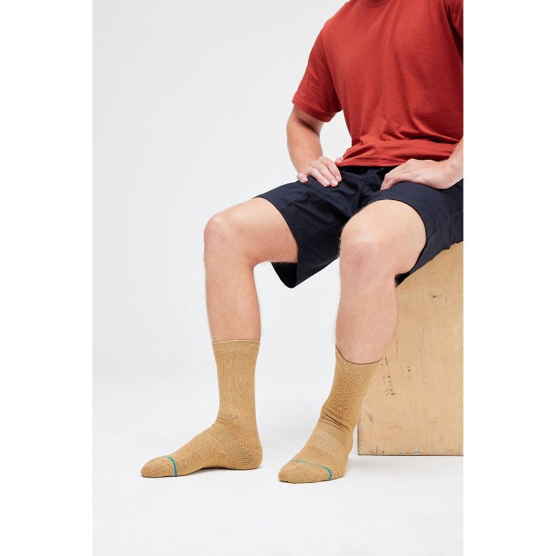 slide 4 of 8, STANCE Men's Striped Crew Socks 2pk - Green/Light Brown 6-12, 2 ct