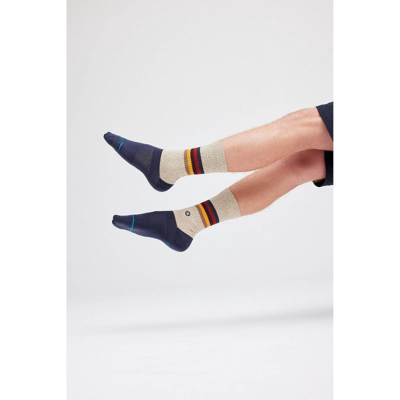 slide 7 of 8, STANCE Men's Striped Turntable Crew Socks 2pk - Navy Blue/Red 6-12, 2 ct