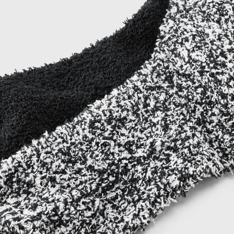 slide 3 of 3, Women's Marled 2pk Cozy Crew Socks - Auden™ Black 4-10: Recycled Polyester, Knit, Tagless, 2 ct