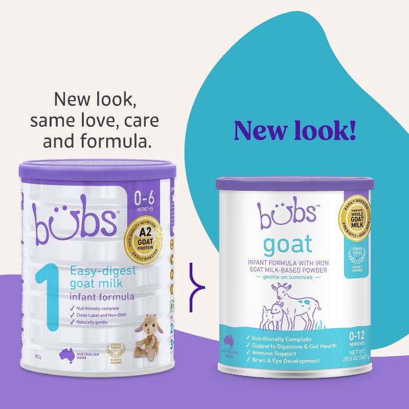 slide 4 of 11, Bubs Easy Digest Goat Infant Formula Powder - 20oz, 20 oz