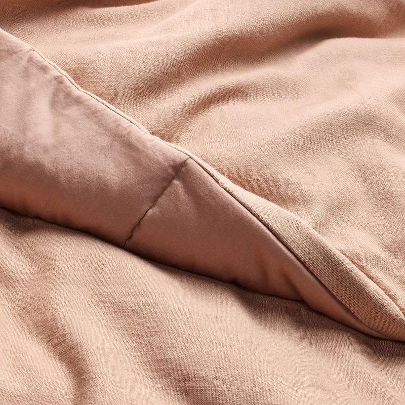 slide 4 of 6, King Heavyweight Linen Blend Comforter and Sham Set Light Adobe Clay - Casaluna™, 1 ct