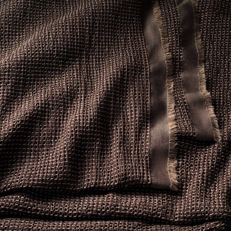 slide 3 of 5, King Textured Waffle Coverlet Dark Fig - Casaluna™, 1 ct