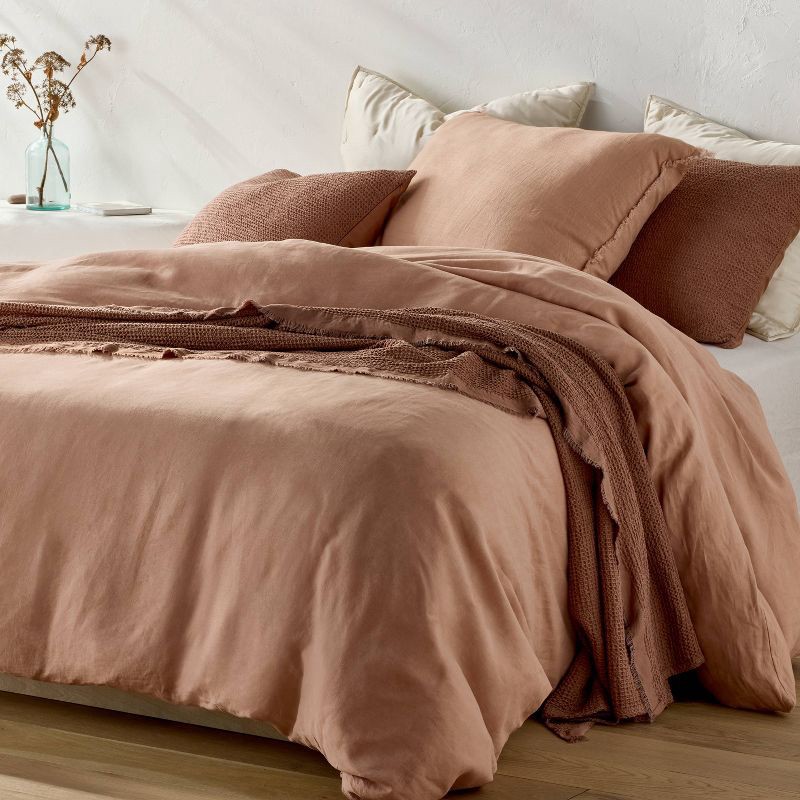 slide 2 of 3, King Euro Heavyweight Linen Blend Decorative Throw Pillow Light Adobe Clay - Casaluna™, 1 ct