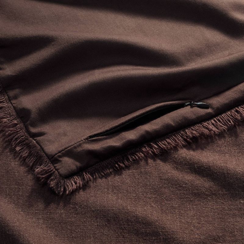 slide 5 of 6, Full/Queen Heavyweight Linen Blend Comforter and Sham Set Dark Fig - Casaluna™, 1 ct