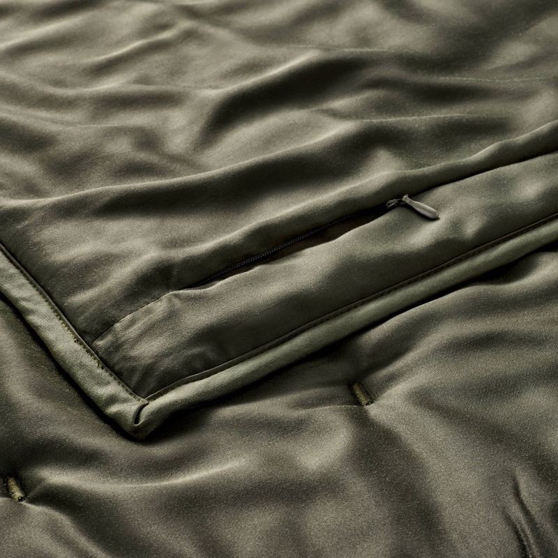 slide 3 of 3, Standard Rayon from Bamboo Quilt Pillow Sham Dark Olive Green - Casaluna™, 1 ct