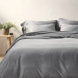 Full/Queen Rayon from Bamboo Duvet Set Dark Gray - Casaluna™