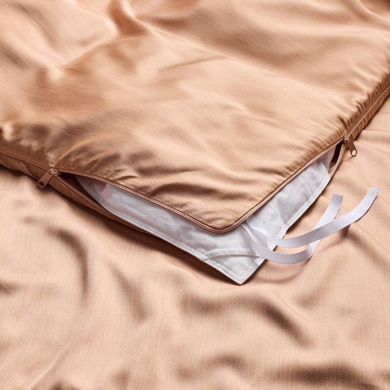 slide 4 of 6, King Rayon from Bamboo Duvet Set Light Adobe Clay - Casaluna™, 1 ct