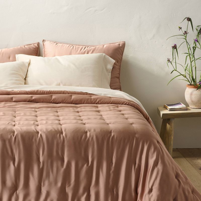 slide 1 of 4, Full/Queen Rayon from Bamboo Quilt Light Adobe Clay - Casaluna™, 1 ct