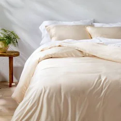 Full/Queen Rayon from Bamboo Duvet Set Natural - Casaluna™