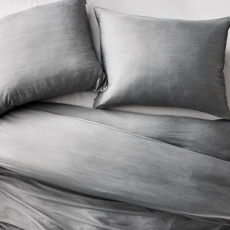 slide 3 of 6, King Rayon from Bamboo Duvet Set Dark Gray - Casaluna™, 1 ct