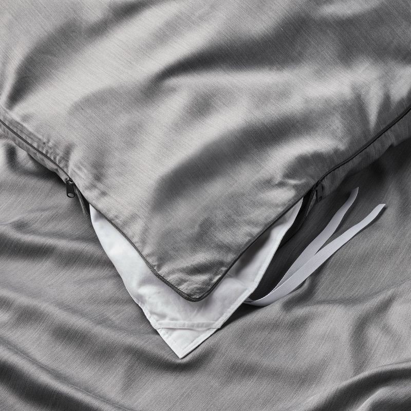 slide 4 of 6, King Rayon from Bamboo Duvet Set Dark Gray - Casaluna™, 1 ct