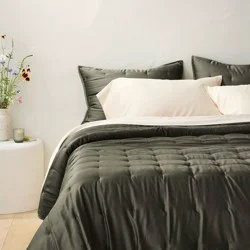 Full/Queen Rayon from Bamboo Quilt Dark Olive Green - Casaluna™