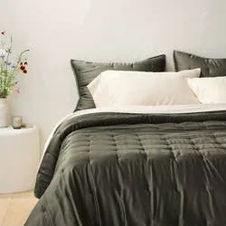 Full/Queen Rayon from Bamboo Quilt Dark Olive Green - Casaluna™
