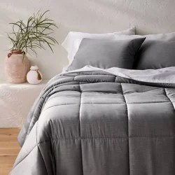 King/California King Rayon from Bamboo Comforter Set Dark Gray - Casaluna™