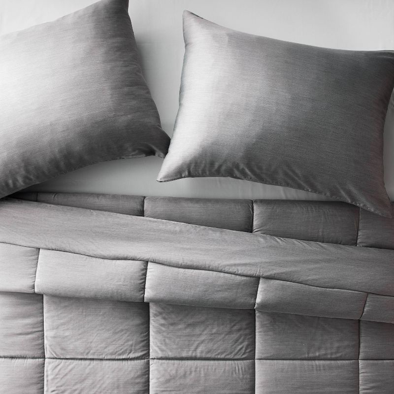 slide 3 of 6, Full/Queen Rayon from Bamboo Comforter Set Dark Gray - Casaluna™, 1 ct