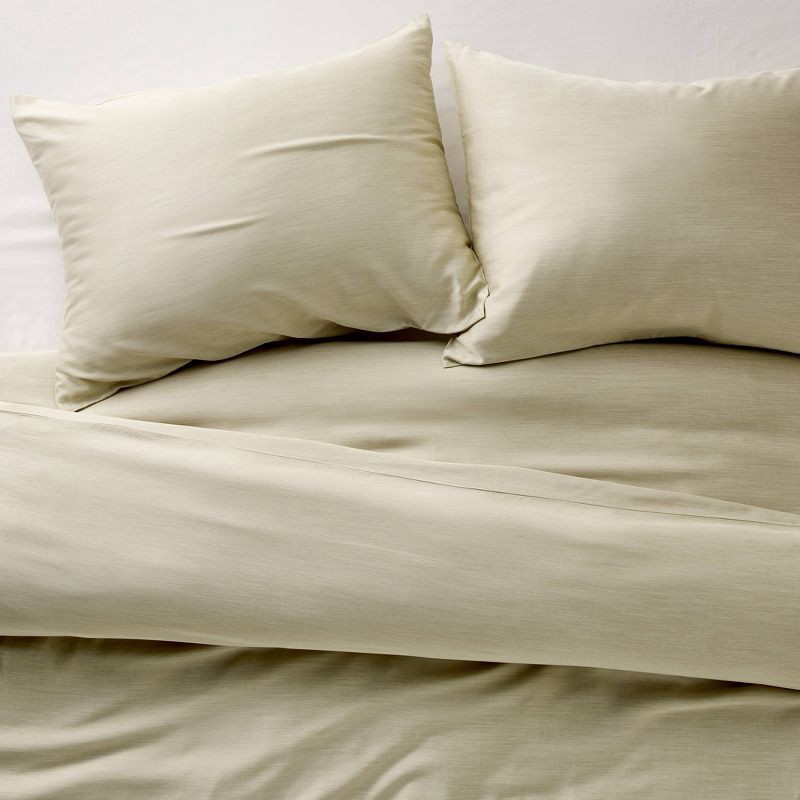 slide 3 of 6, King Rayon from Bamboo Duvet Set Light Olive Green - Casaluna™, 1 ct