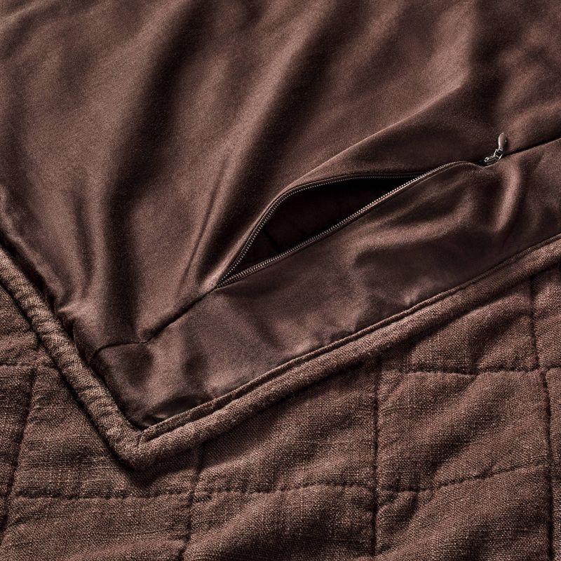 slide 3 of 3, King Heavyweight Linen Blend Quilt Sham Dark Fig - Casaluna™, 1 ct