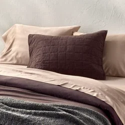 King Heavyweight Linen Blend Quilt Sham Dark Fig - Casaluna™