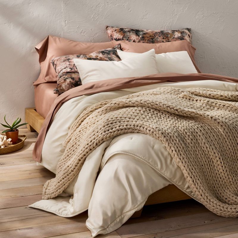 slide 2 of 6, King Rayon from Bamboo Duvet Set Natural - Casaluna™, 1 ct