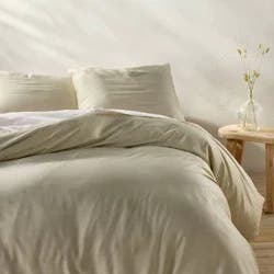 Full/Queen Rayon from Bamboo Duvet Set Light Olive Green - Casaluna™