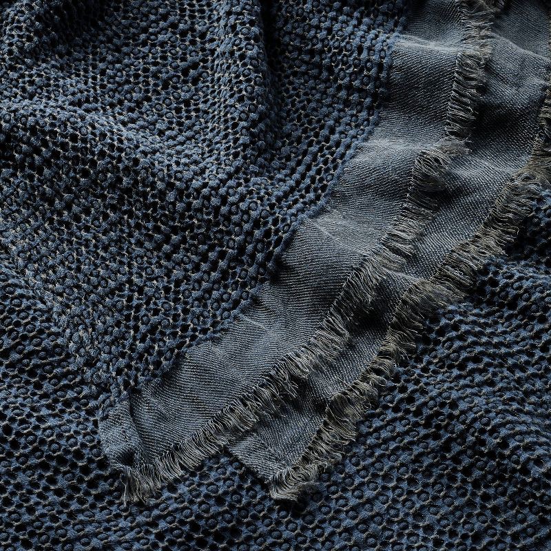 slide 3 of 4, Full/Queen Textured Waffle Coverlet Dark Mineral Blue - Casaluna™, 1 ct