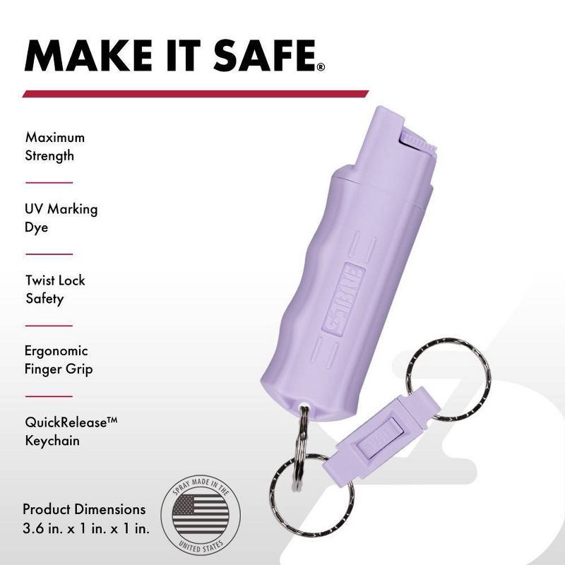 slide 2 of 7, Sabre 2pk Hardcase Pepper Spray with Quick Release Lavendar and Black, 2 ct