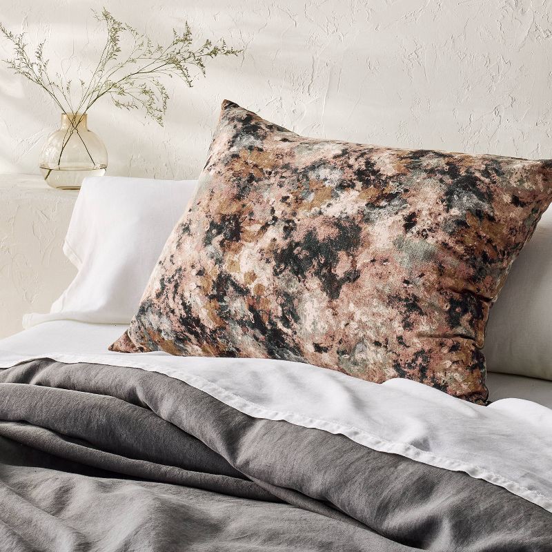 slide 1 of 3, King Euro Heavyweight Linen Blend Throw Decorative Pillow Impressionist Print - Casaluna™, 1 ct