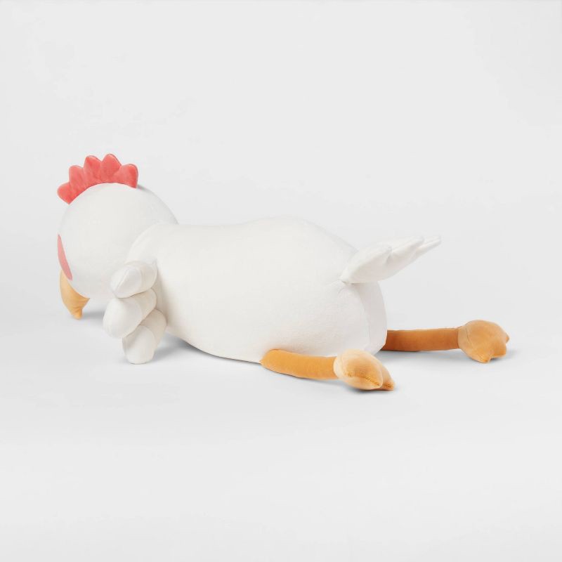 slide 3 of 4, Chicken Weighted Plush Kids' Throw Pillow White - Pillowfort™, 1 ct