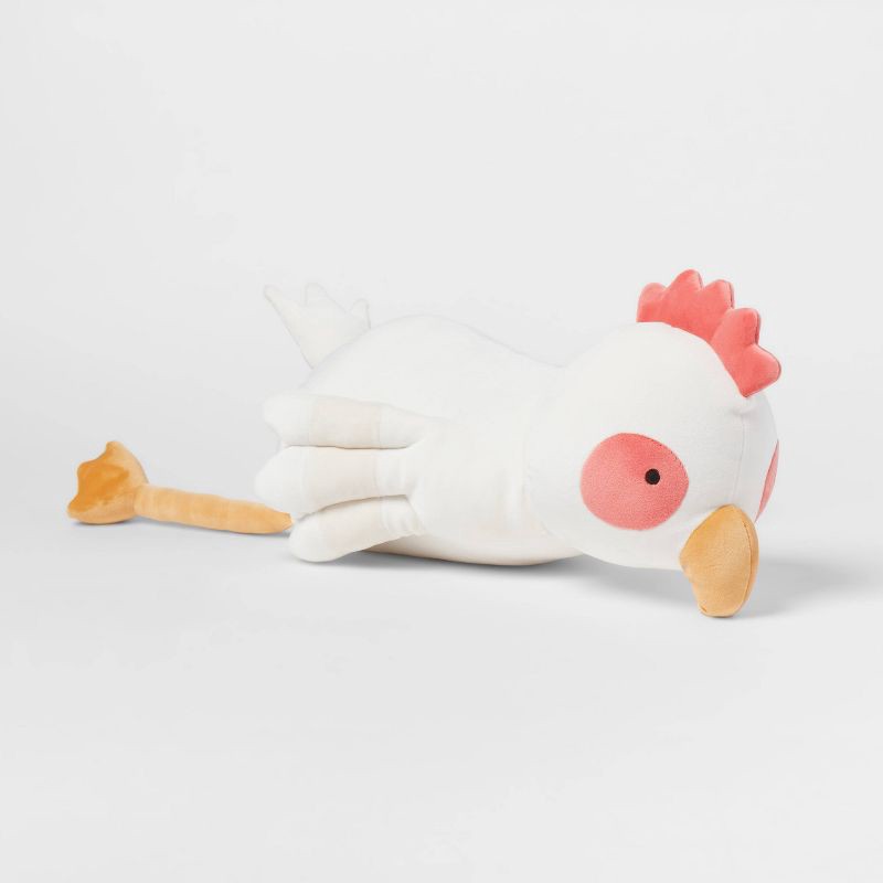 slide 1 of 4, Chicken Weighted Plush Kids' Throw Pillow White - Pillowfort™, 1 ct