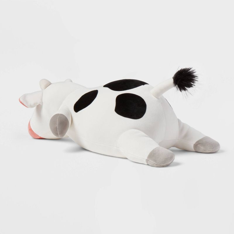 slide 3 of 4, Cow Weighted Plush Kids' Throw Pillow Black/White - Pillowfort™, 1 ct