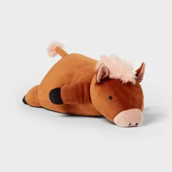 Horse Weighted Plush Kids' Throw Pillow Brown - Pillowfort™