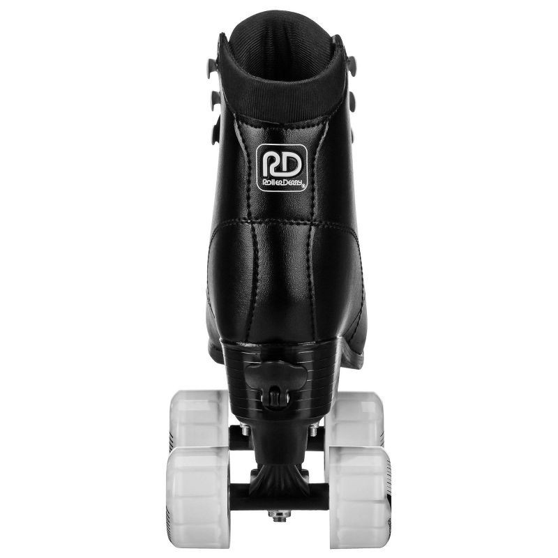 slide 4 of 6, Roller Derby Youth Adjustable Roller Skates - Black 3-6: Lace-Up, Padded Boot Shaft, 1 ct