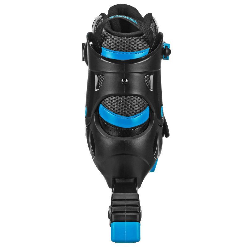 slide 4 of 6, Roller Derby Custom Adult In-Fit Skates - Blue/Black 9-12: Adjustable, Padded Boot Shaft, 1 ct