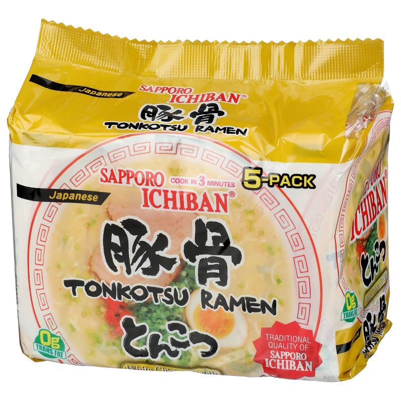 slide 1 of 5, Sapporo Ichiban Japanese Tonkotsu Ramen Noodles - 18.5oz/5ct, 18.5 oz, 5 ct